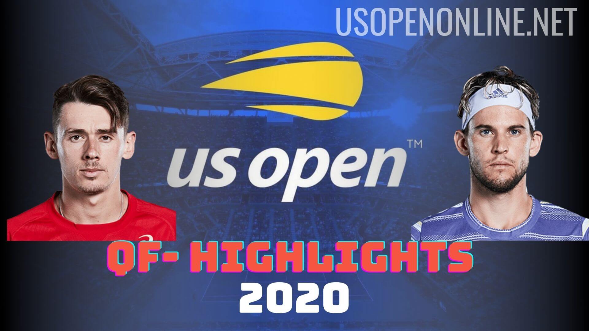 Minaur Vs Thiem QF Highlights US Open 2020